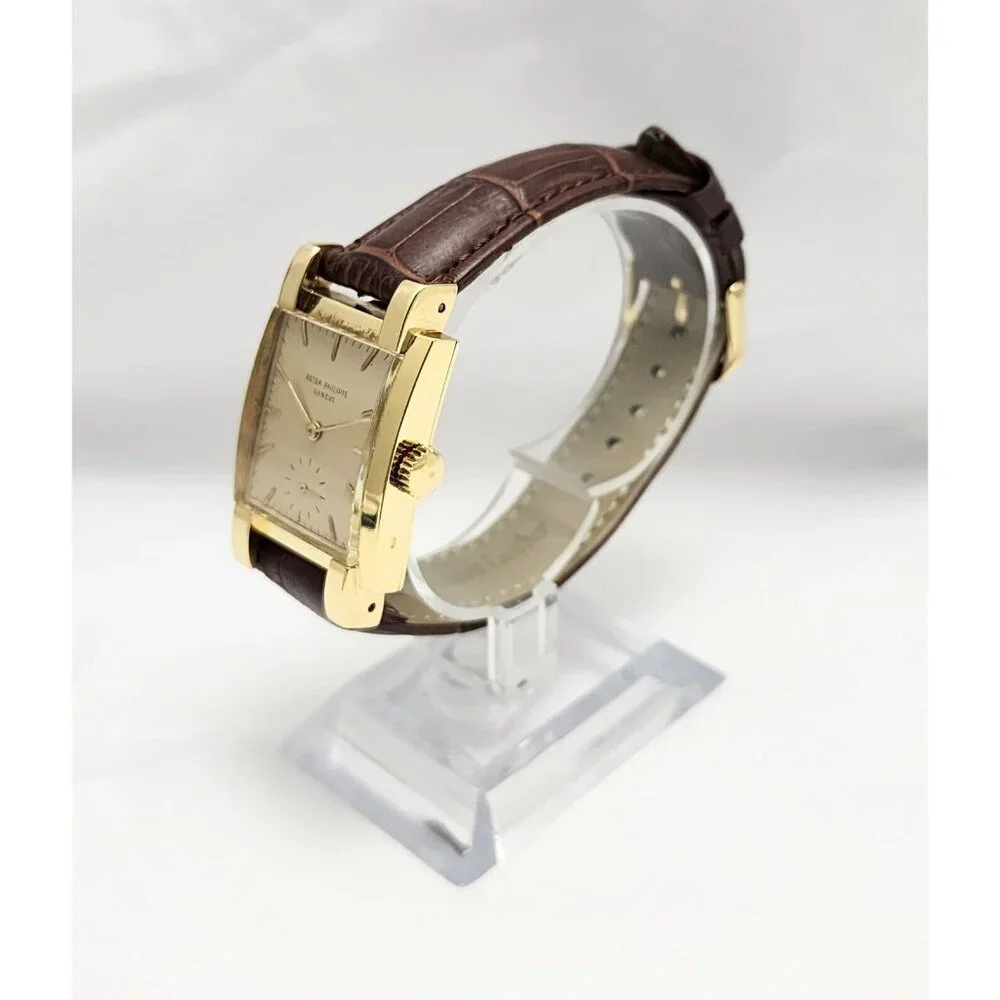 Vintage Patek Philippe 2443 Watch w/ Bold Lugs Circa 1950s 18k Gold 40mm x 26mm
